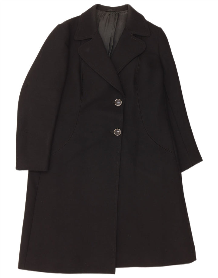 VINTAGE Dameoverfrakke UK 14 Medium Sort