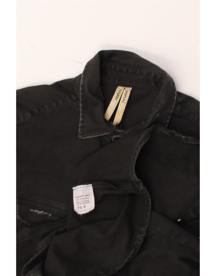 VINTAGE Mens Denim Shirt Small Black Cotton Vintage Vintage and Second-Hand Vintage from Messina Hembry 