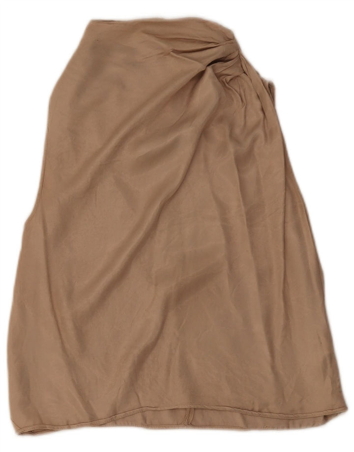 ZARA Dame ærmeløs bluse Top UK 10 Small Beige Viscose