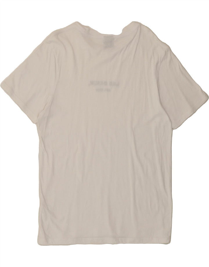 LEE Mens Graphic T-Shirt Top Medium White Cotton Vintage Lee and Second-Hand Lee from Messina Hembry 