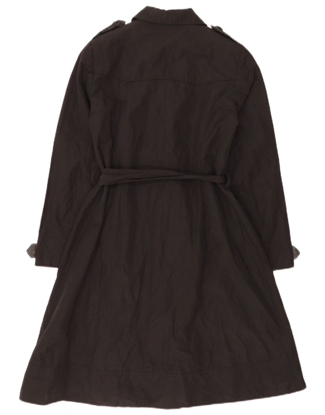 Laura Ashley Dame Trench Coat UK 14 Medium Sort Bomuld