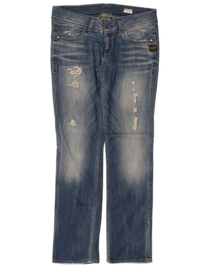 G-Star Dame Distressed Straight Jeans W31 L32 Blå Bomuld
