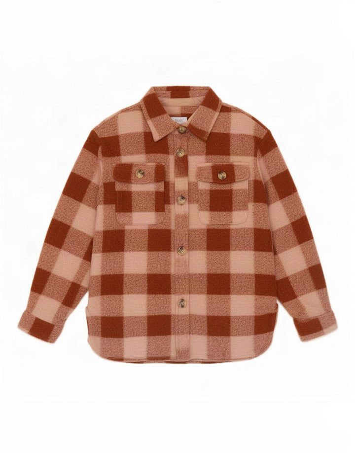 Zara Boys Overshirt Flanellskjorte 11-12 år brun ternet polyester