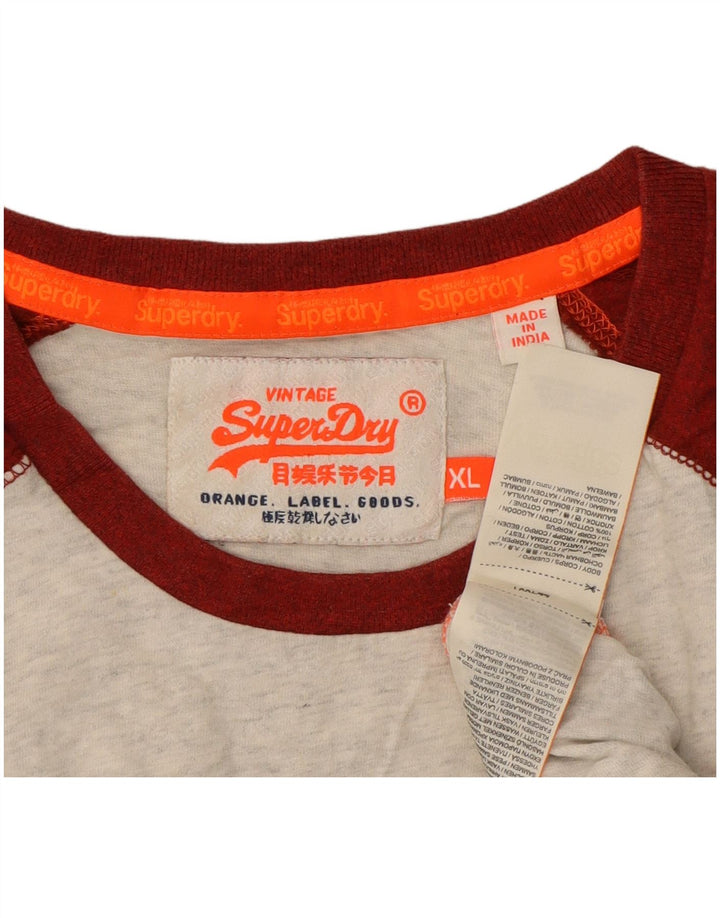 Superdry Herre T-shirt Top XL Grå Colourblock Bomuld