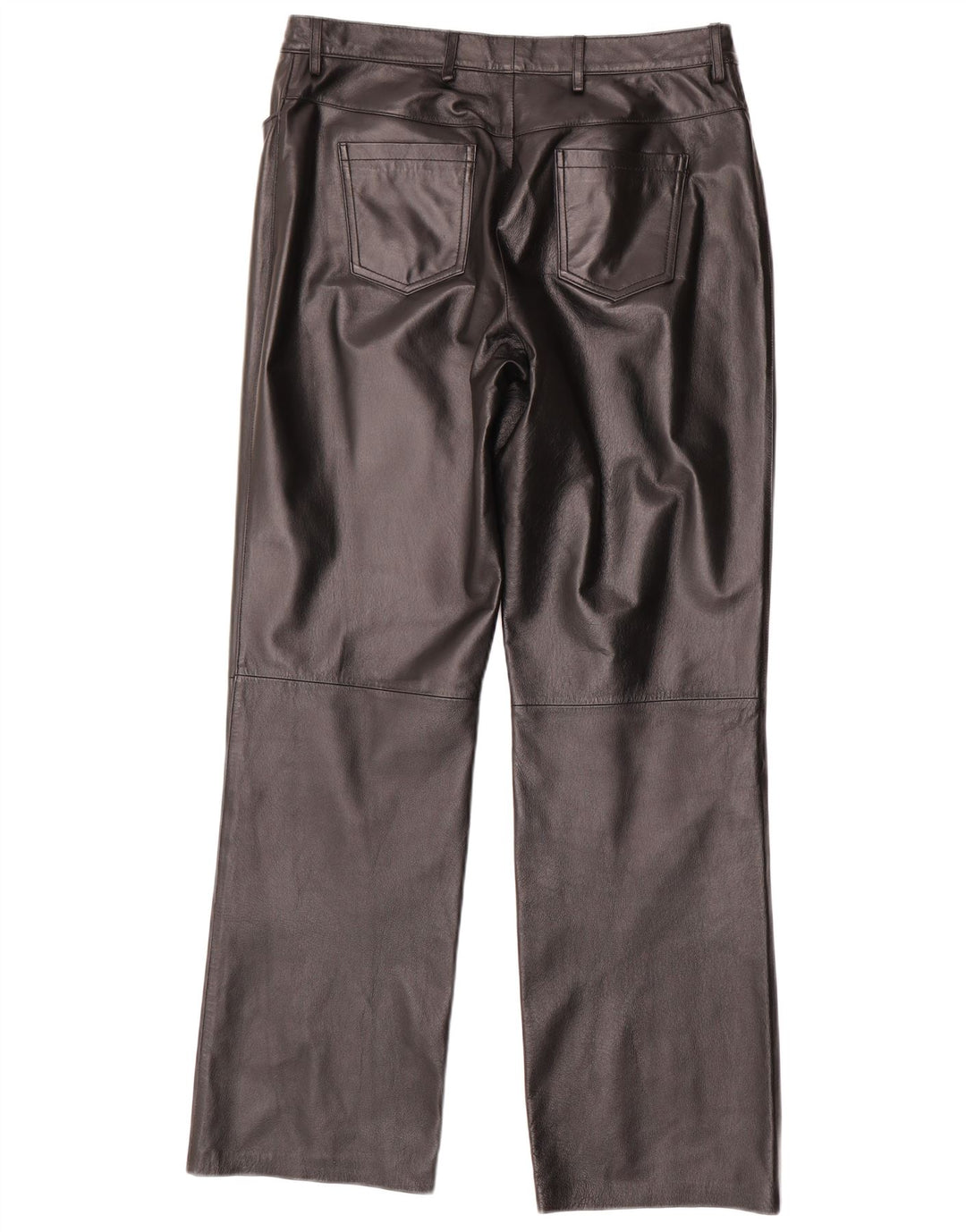 Vintage læderbukser til kvinder UK 14 Medium W30 L31 sort læder
