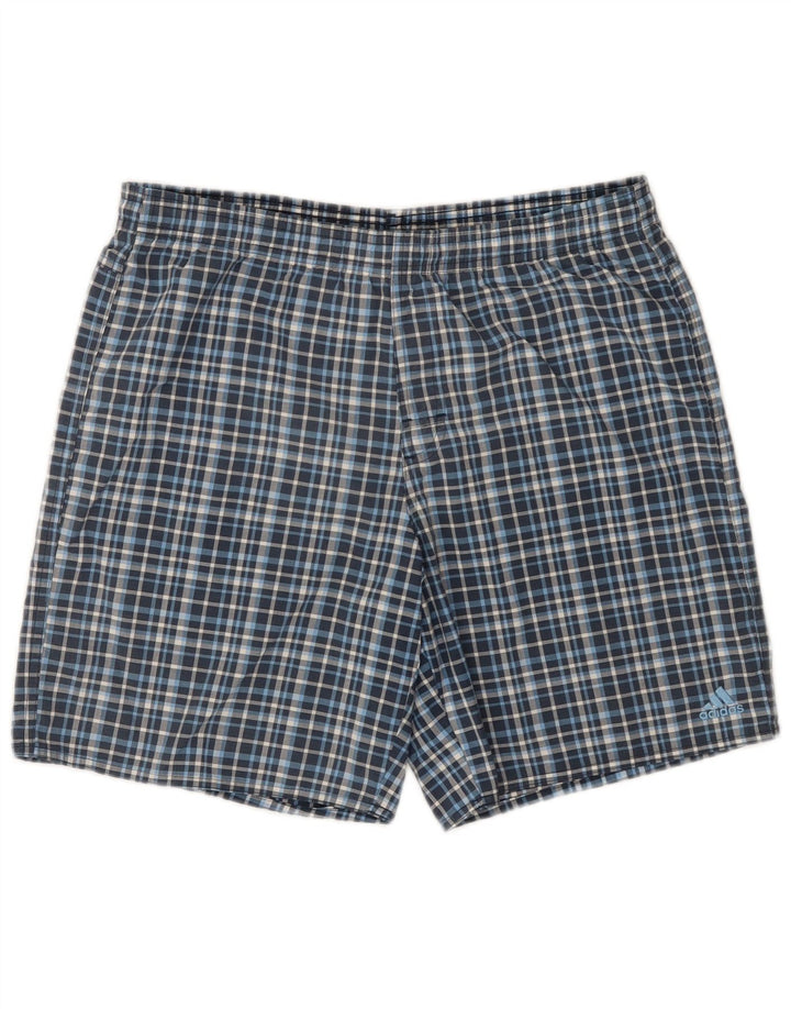 Adidas Badeshorts til mænd Små blå Gingham Polyester