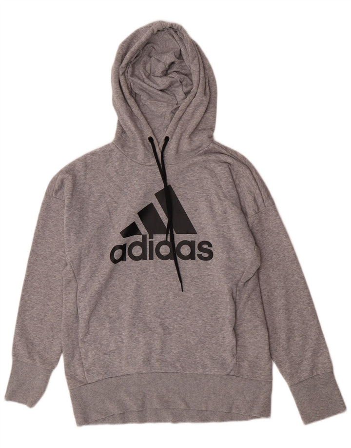 Adidas Graphic Sweatshirt Jumper UK 8/10 Small Grey Flecked