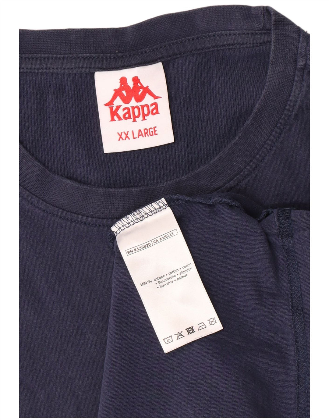 Kappa herre T-shirt top 2XL marineblå bomuld