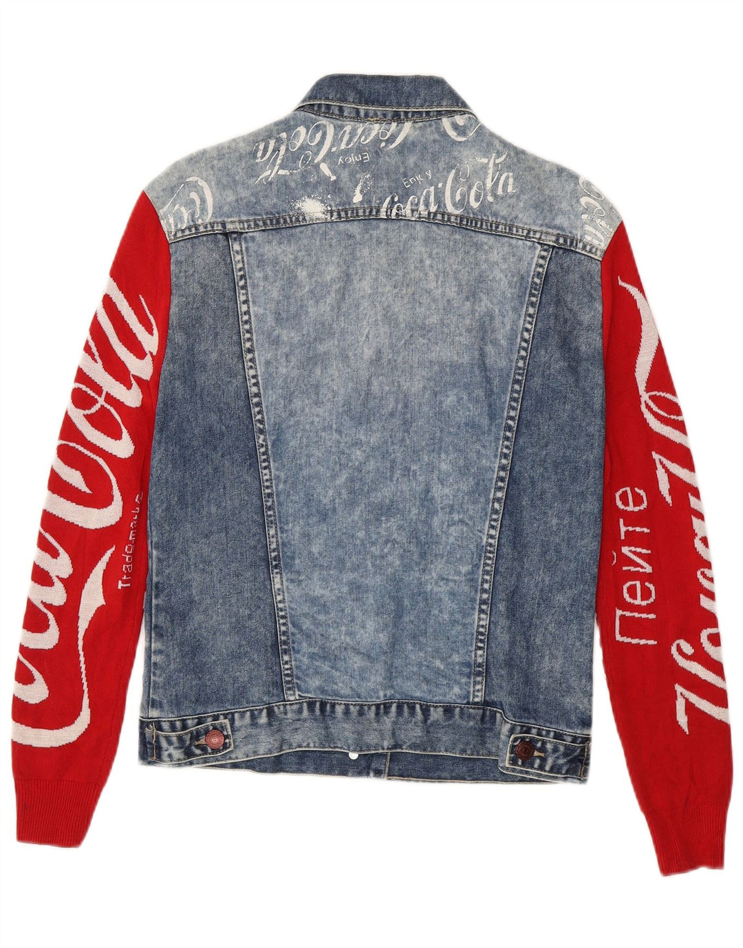 DESIGUAL Grafisk denimjakke til kvinder EU 34 XS Blå Colourblock Bomuld