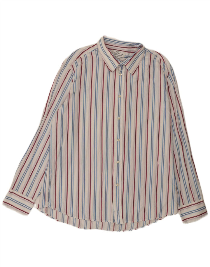 Ben Sherman herreskjorte 2XL hvidstribet bomuld