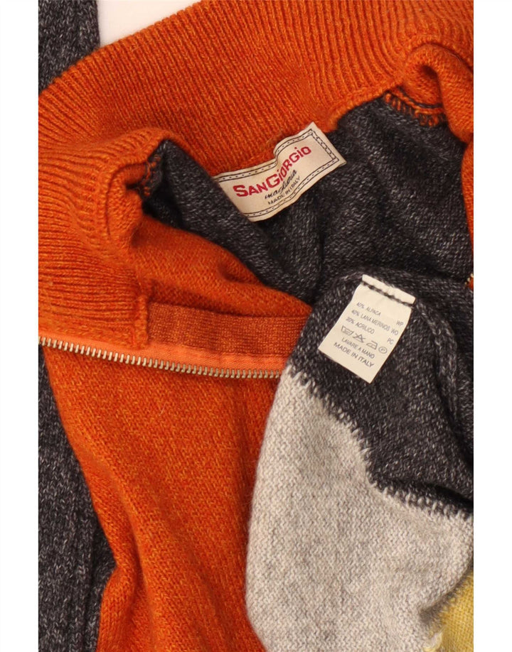 Sangiorgio Herre Zip Neck Jumper Sweater Medium Multicolored Argyle/Diamond