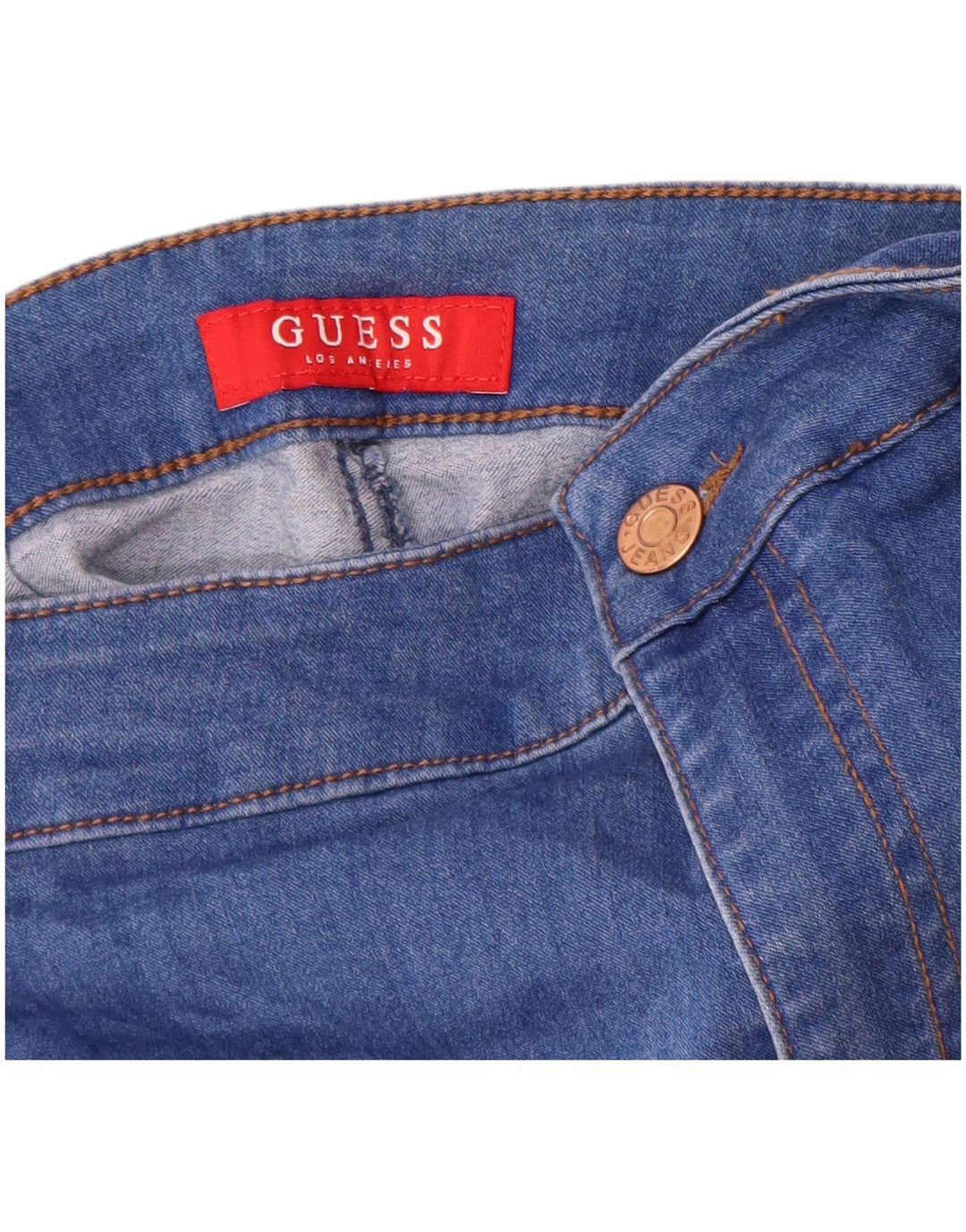 GUESS Kvinder Højtalje Skinny Jeans W24 L28 Blå Bomuld