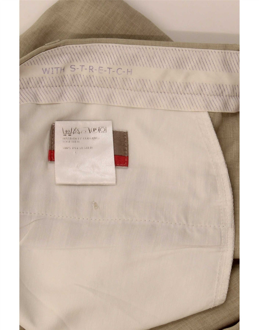 Marks & Spencer Straight Suit Bukser til mænd W38 L26 Beige Polyester