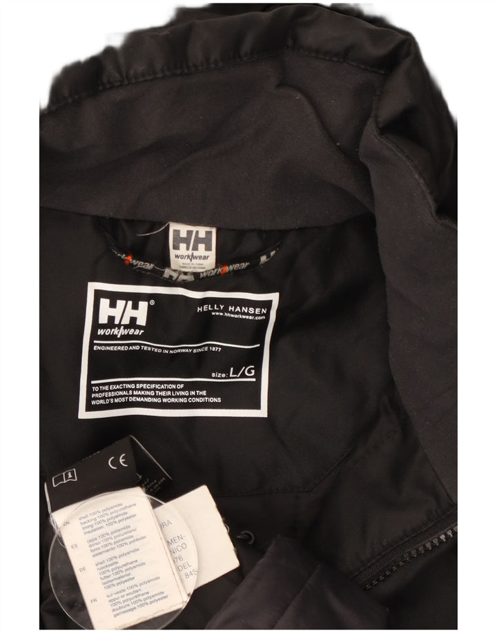 Helly Hansen Herre Hooded Windbreaker Jacket UK 40 Large Black Colourblock