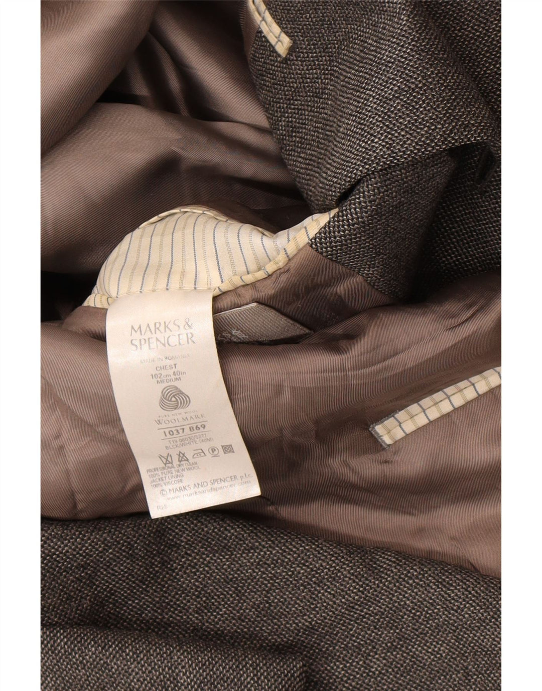 Marks & Spencer Herre 2-knaps blazerjakke UK 40 Medium Grey New Wool