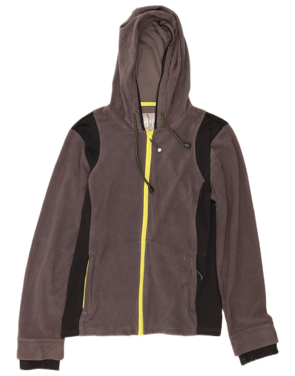 BKE dame fleecejakke med hætte UK 14 Medium Grey Colourblock Polyester