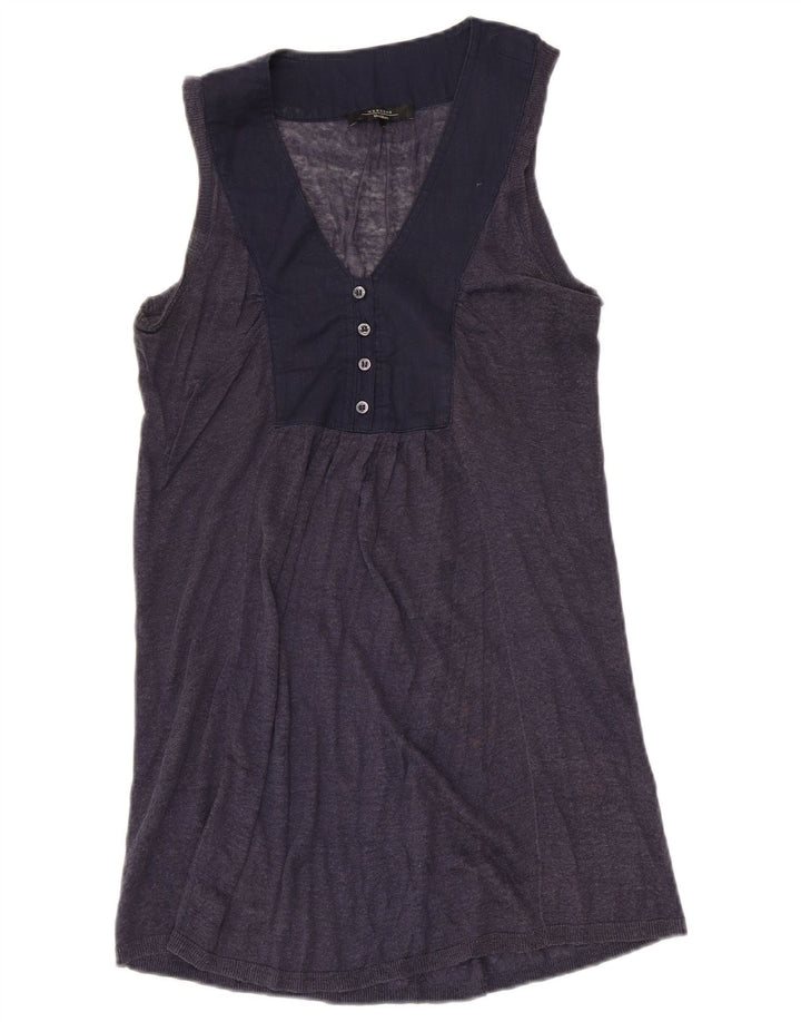 Max Mara Dame Weekend Vest Top UK 8 Small Navy Blue