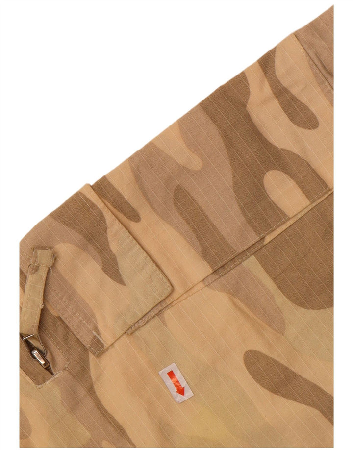 VINTAGE Mens Cargo Bermuda Shorts W31 Medium Beige Camouflage Cotton