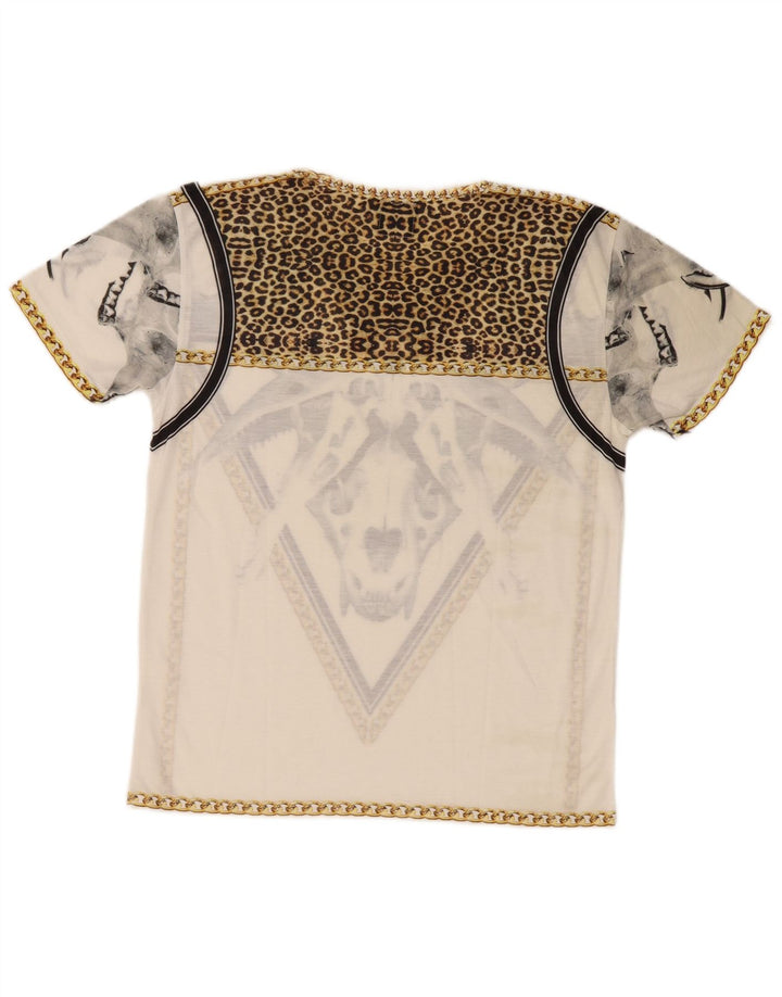 Zara Herre Grafisk T-Shirt Top Stort hvidt dyreprint