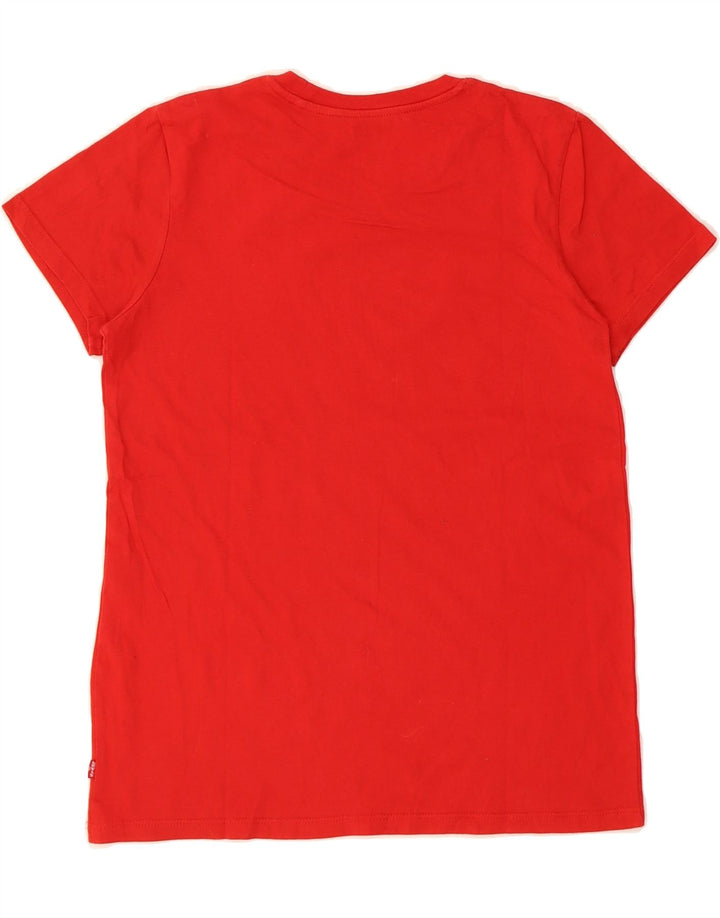 LEVI'S Womens Graphic T-Shirt Top UK 10 Small Red Vintage Levi's and Second-Hand Levi's from Messina Hembry 