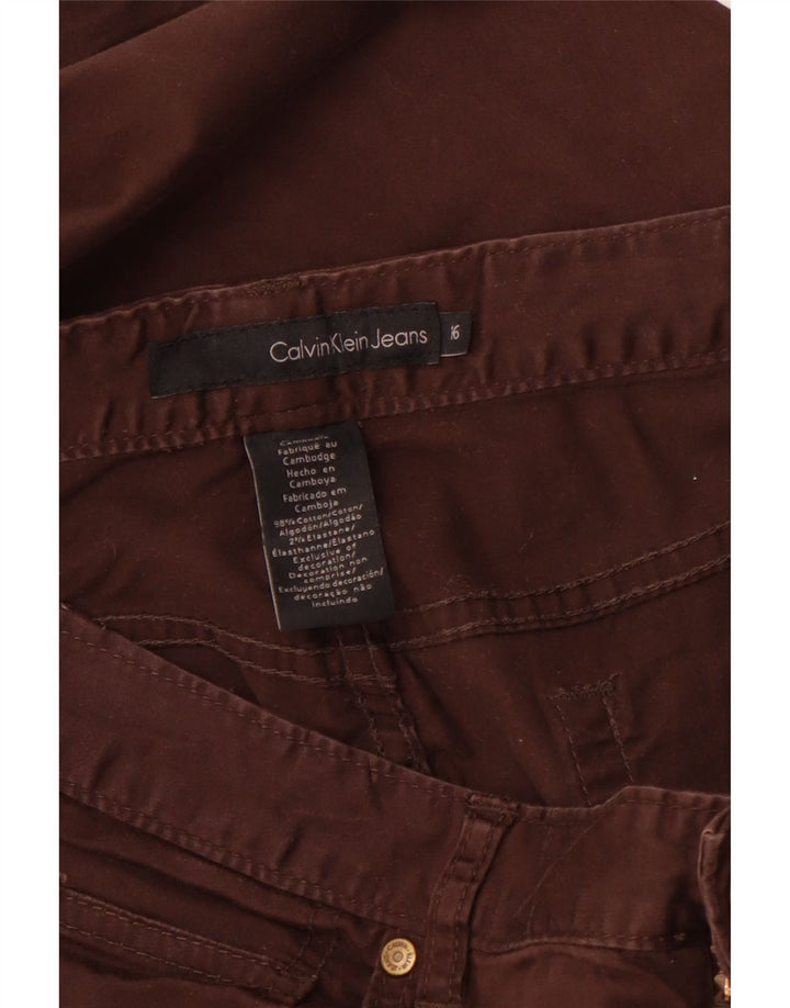 CALVIN KLEIN Lige capribukser til kvinder US 16 2XL W36 L22 Brun bomuld