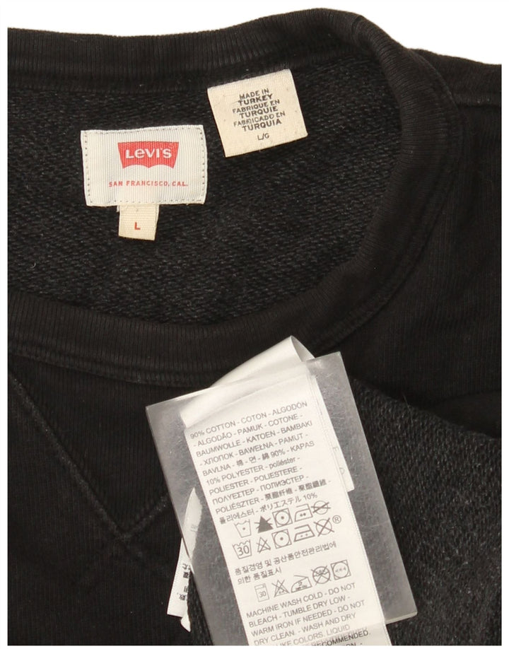 Levi's Herre grafisk sweatshirt jumper stor sort bomuld