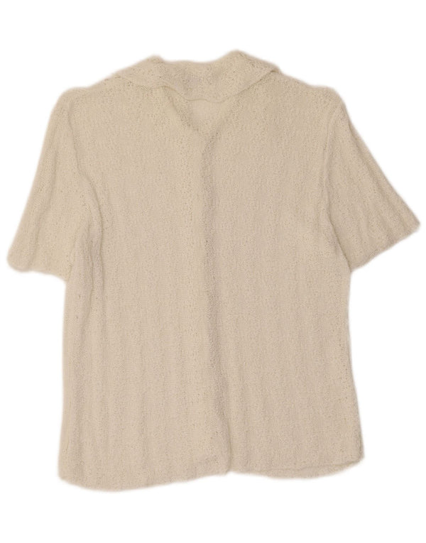 Marks & Spencer Kortærmet skjortebluse til kvinder UK 12 Medium Off White