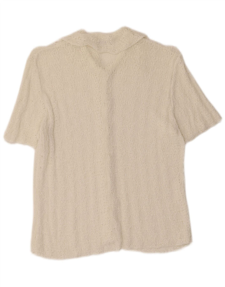 Marks & Spencer Kortærmet skjortebluse til kvinder UK 12 Medium Off White