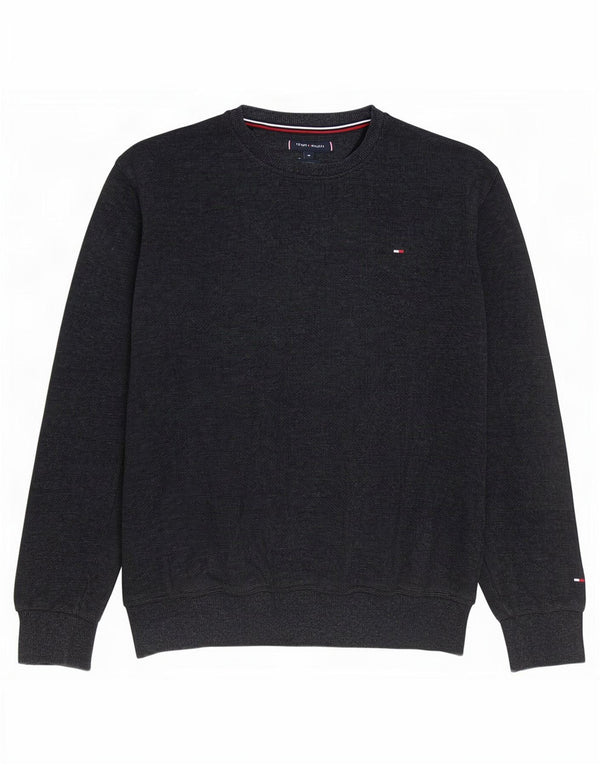 Tommy Hilfiger Herre Jumper Sweater med rund hals XL Grå Bomuld