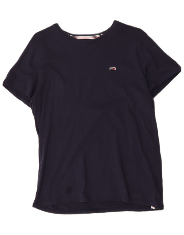 Tommy Hilfiger Herre T-Shirt Top Medium Marineblå Bomuld