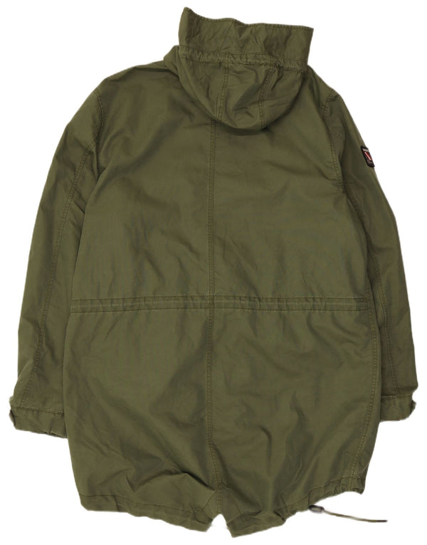 Superdry Parkajakke med hætte til mænd UK 44 2XL Khaki Bomuld