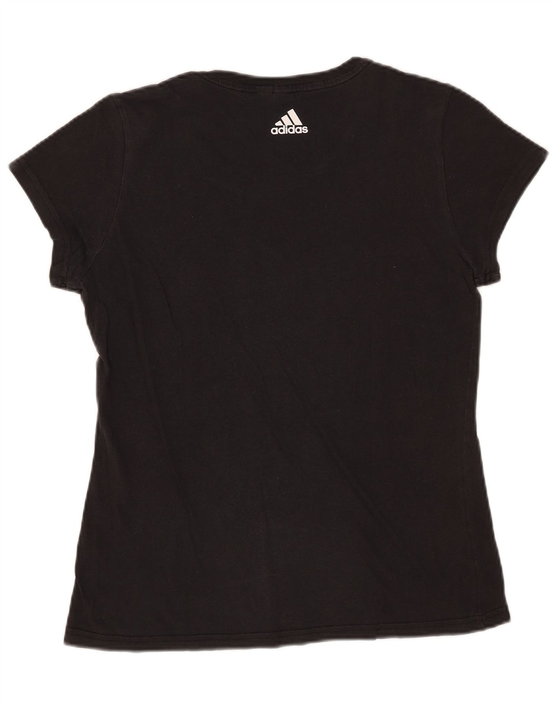 Adidas Dame Grafisk T-Shirt Top UK 12 Medium Sort