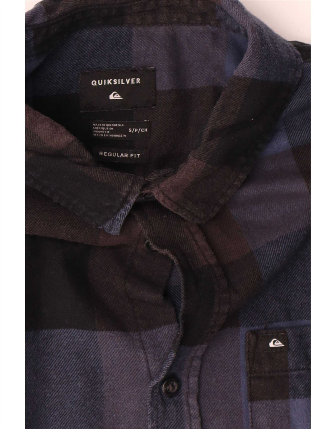 Quiksilver Herre Regular Fit Flanellskjorte Lille marineblå Gingham Bomuld