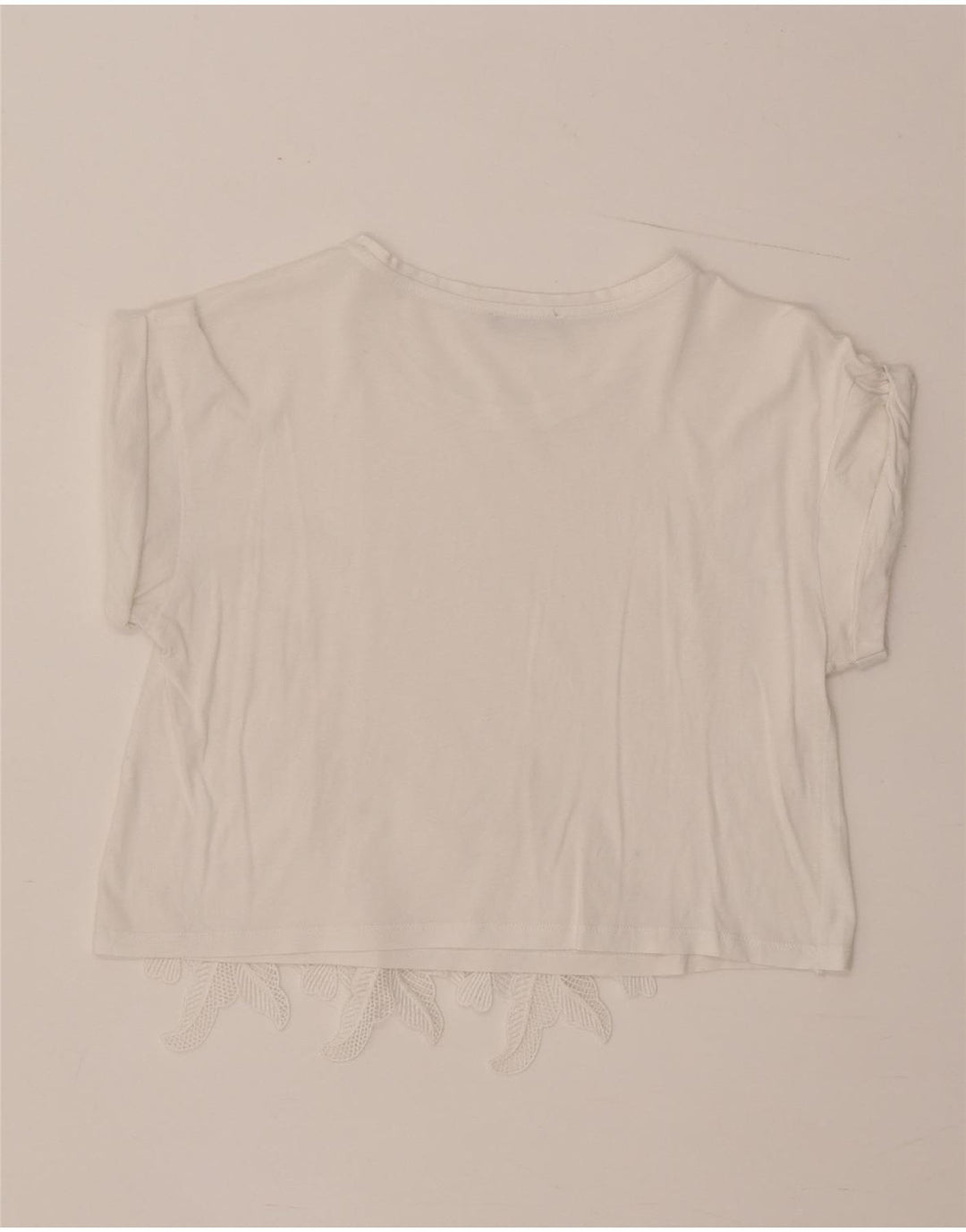 Zara Womens Crop Bluse Top UK 12 Medium White Floral