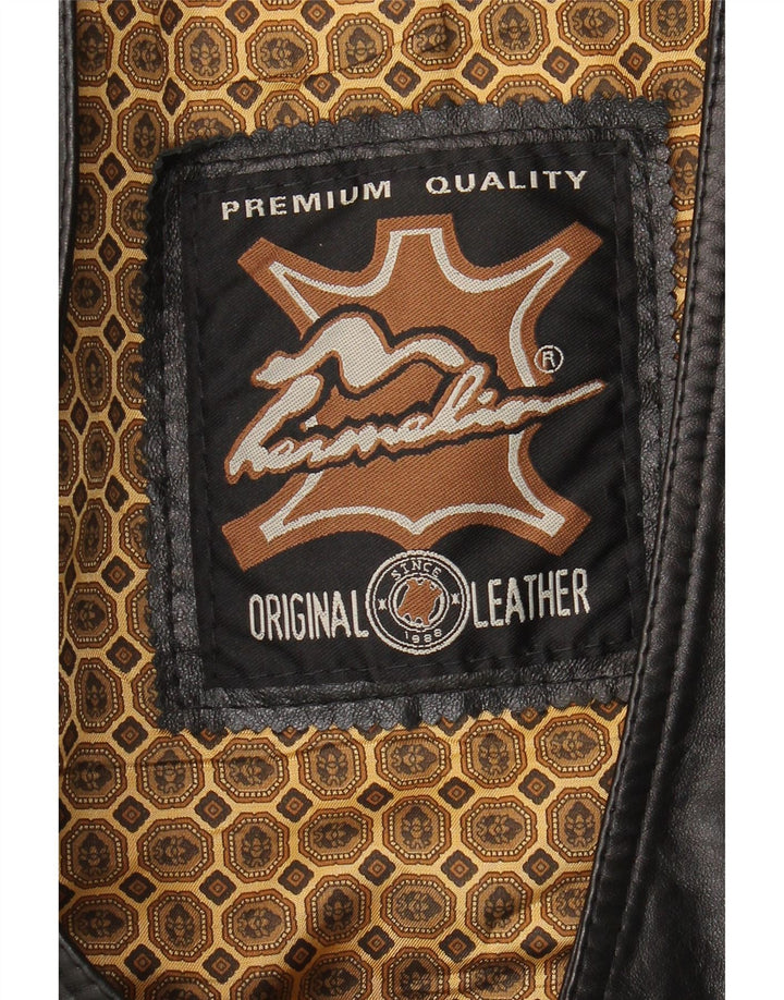 Vintage herre læder vest mellem sort læder