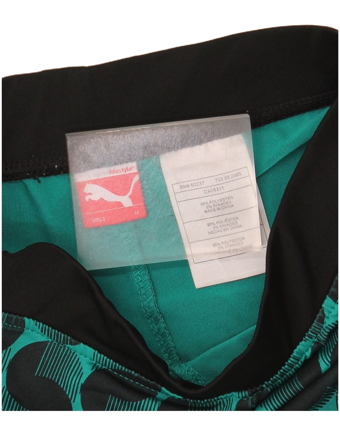 Puma Girls Leggings 9-10 år Medium Grøn Geometrisk Polyester