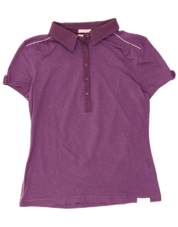 Champion Womens Heritage Fit Polo Shirt UK 18 XL Lilla nålestribe
