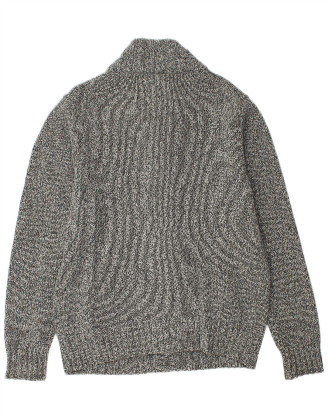 McNeal Herre Cardigan Sweater XL Grå Flecked Lammeuld