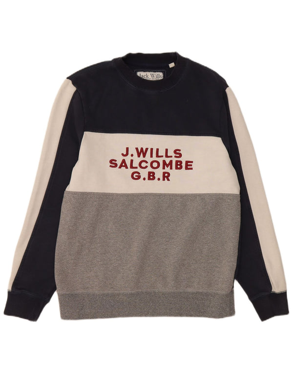 Jack Wills Herre Salcombe Sweatshirt Jumper Stor flerfarvet Colourblock