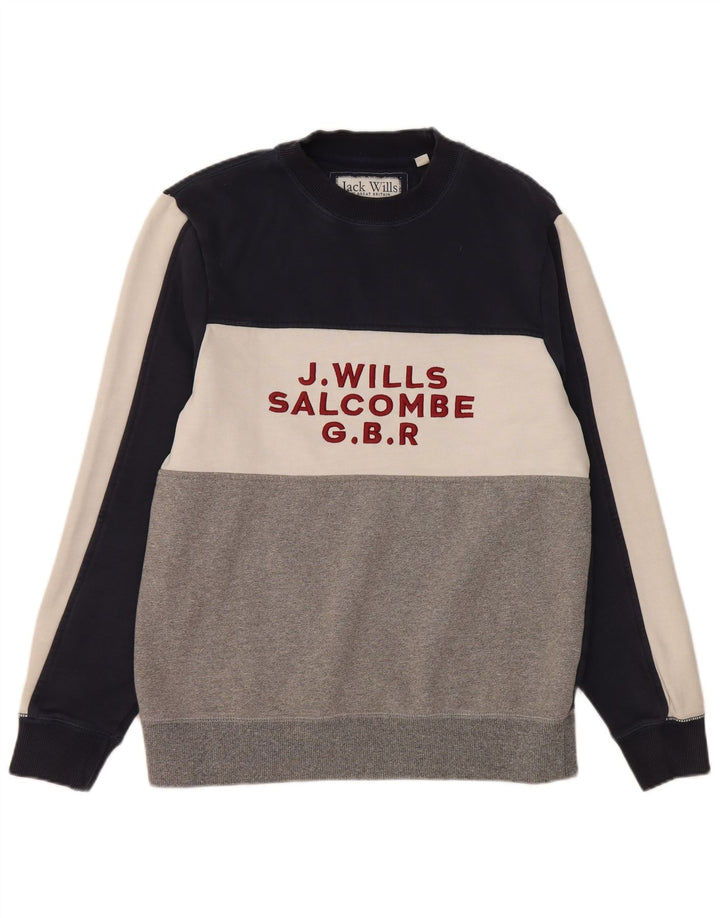 Jack Wills Herre Salcombe Sweatshirt Jumper Stor flerfarvet Colourblock