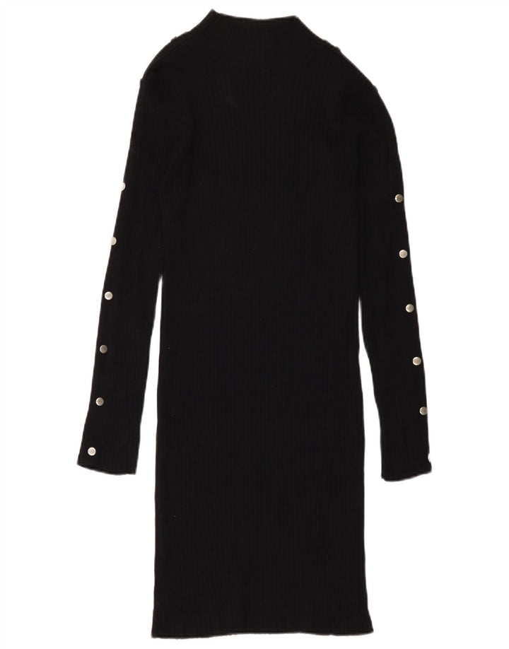 Zara Dame Jumper Dress UK 12 Medium Black Viscose