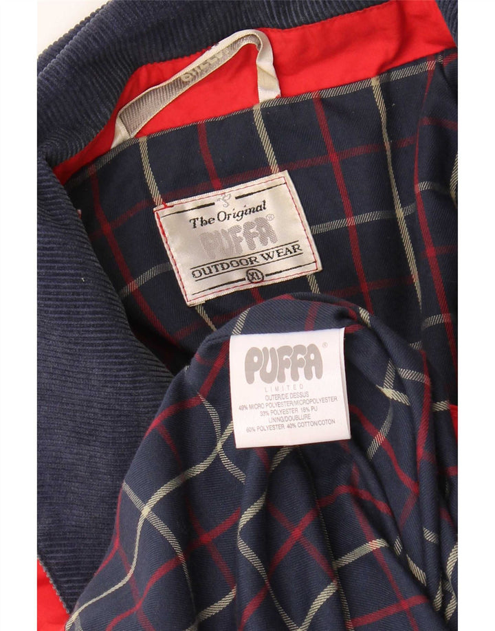 Puffa Dame Oversized Capelet Coat UK 18 XL Rød Colourblock Polyester