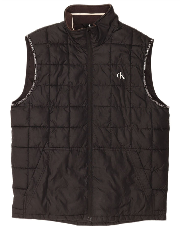 Calvin Klein Jeans Herre grafisk polstret Gilet UK 40 Large Black Polyester