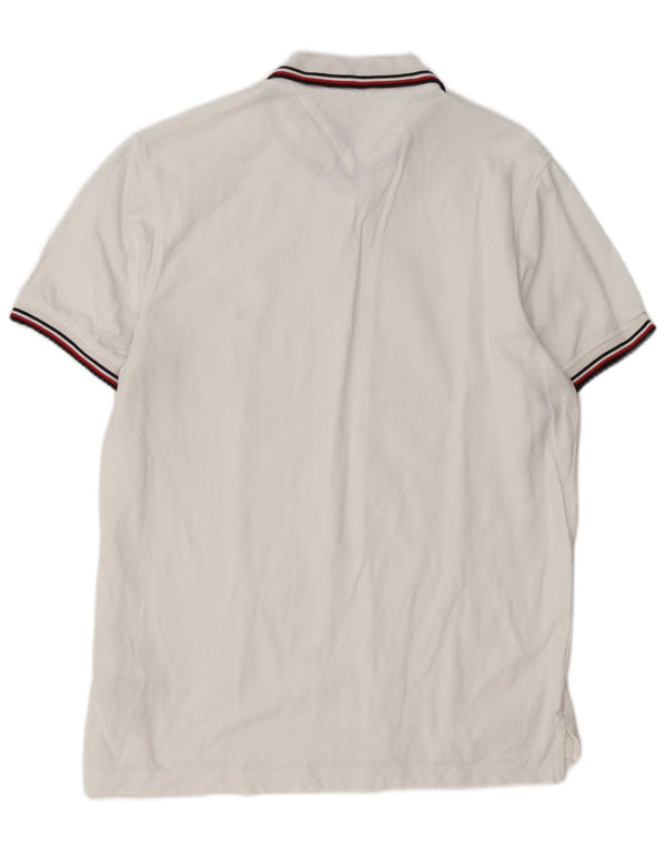 Tommy Hilfiger Herre Slim Fit Polo Shirt Stor Hvid Bomuld