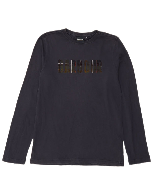 Barbour drenge grafisk top langærmet 12-13 år XL marineblå bomuld