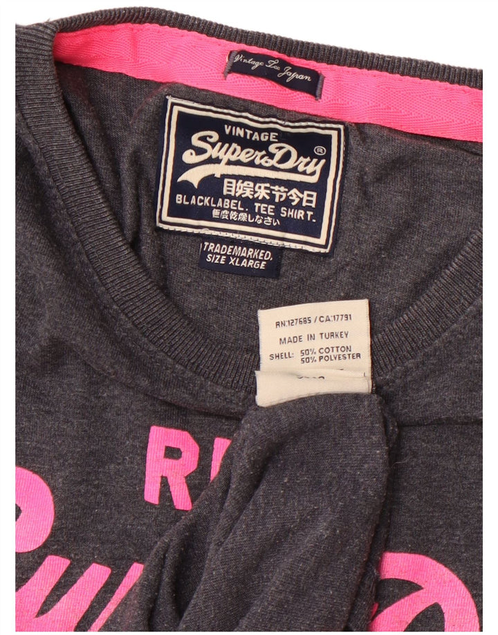 Superdry Herre grafisk T-shirt Top XL Grå Bomuld