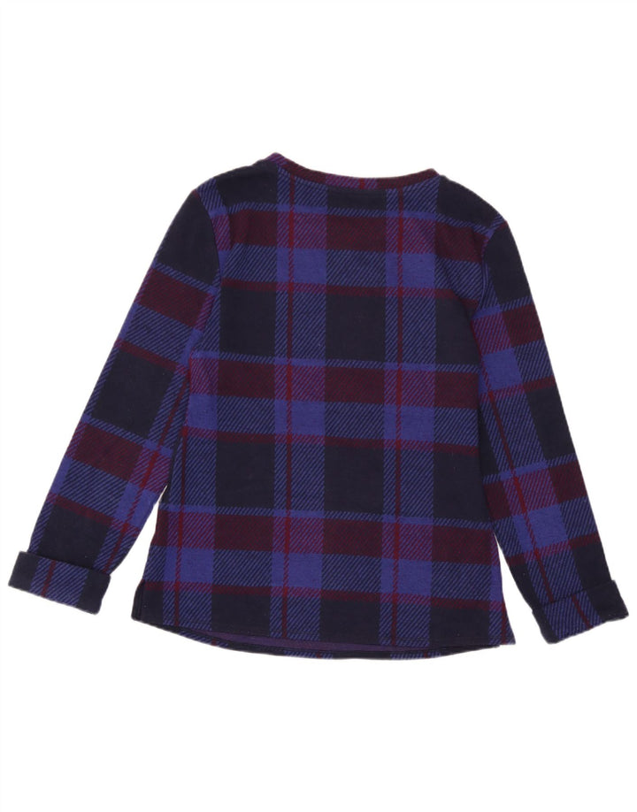 Marks & Spencer Dame Top Langærmet UK 6 XS Navy Blue Ternet polyester