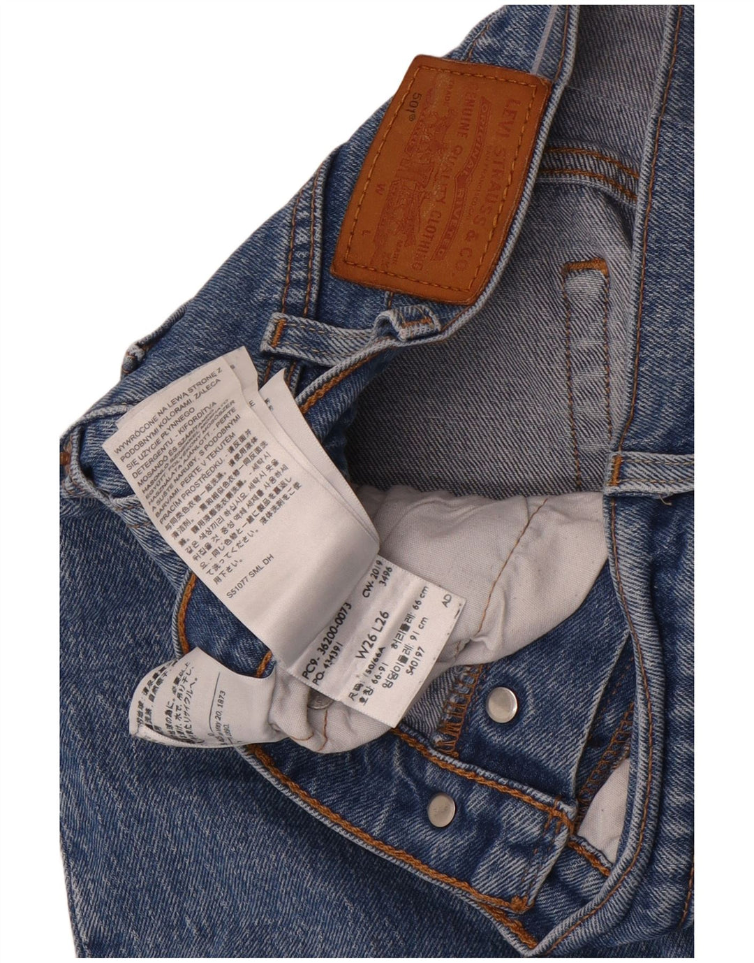 Levi's Herre 501 lige jeans W26 L26 blå bomuld