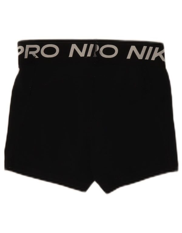 Nike Dame Dri Fit grafiske sportsshorts UK 8 Small Black Polyester