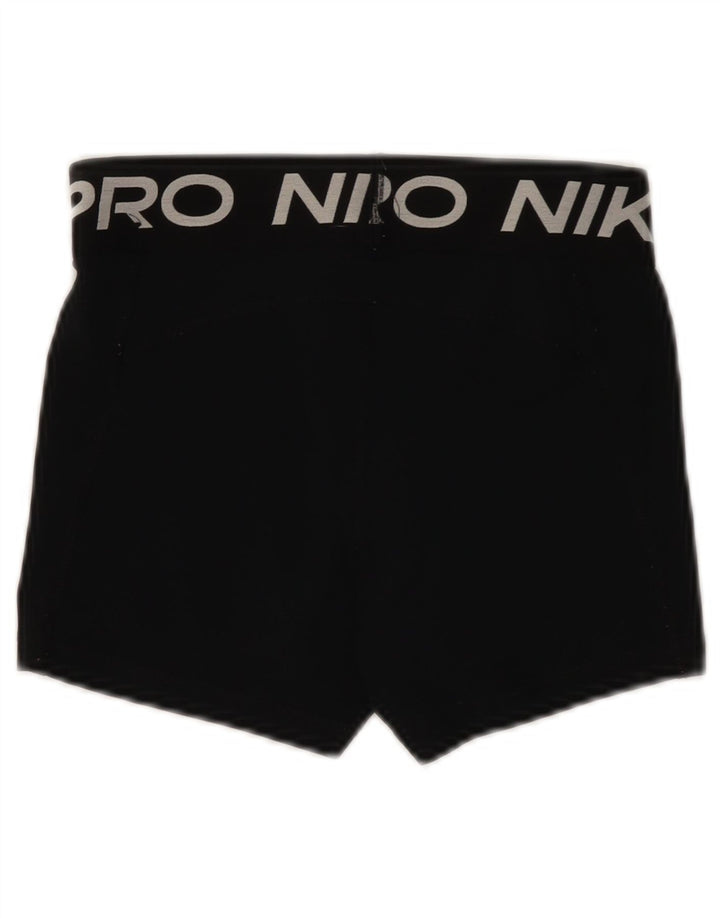 Nike Dame Dri Fit grafiske sportsshorts UK 8 Small Black Polyester
